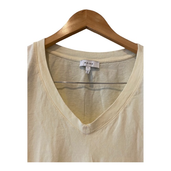 Designer Reiss Tee 100 % Cotton Tee T-Shirt Short Sleeve Top S - Picture 5 of 10